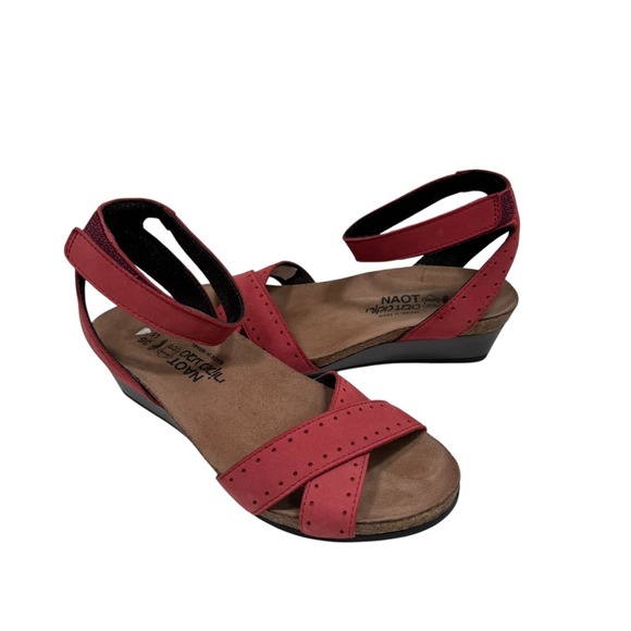Naot Wand Red Wedge Sandal Women's size 36, US 5 - Picture 2 of 6